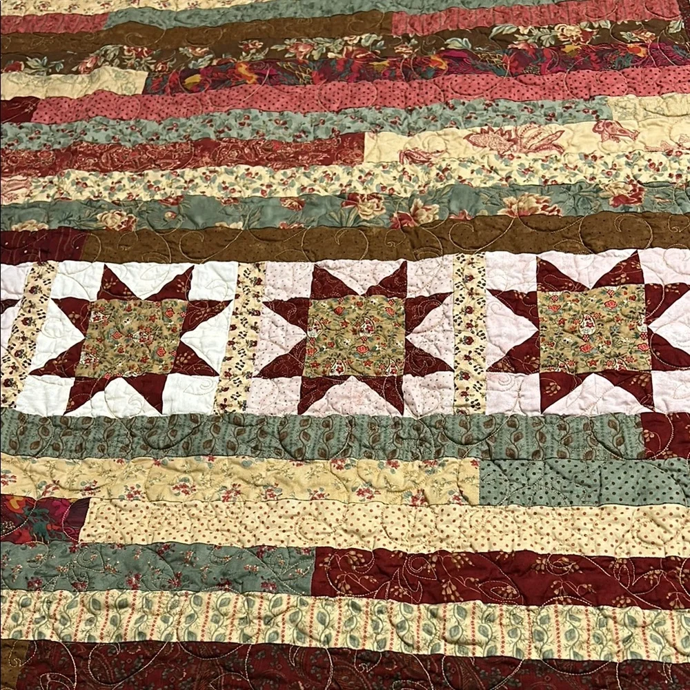 Patchwork Quilt with Star Pattern - Multicolor - Picture 5 of 11